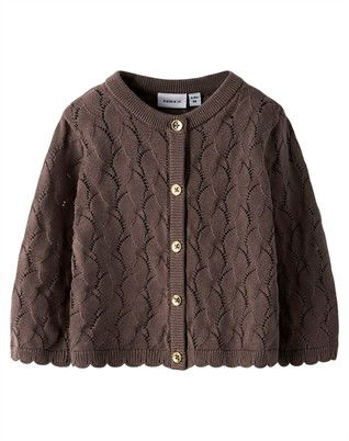 NBFNajsa LS Strik Cardigan - Peppercorn 